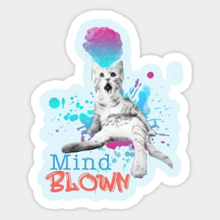 Mind Blown Cat Sticker